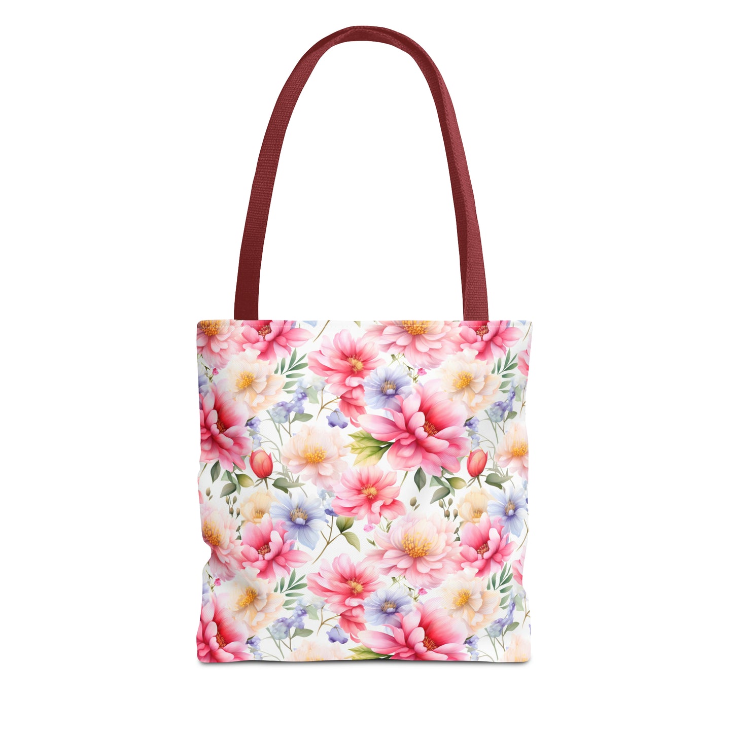 Pastel Blooms Spring Floral Tote Bag (13" x 13")