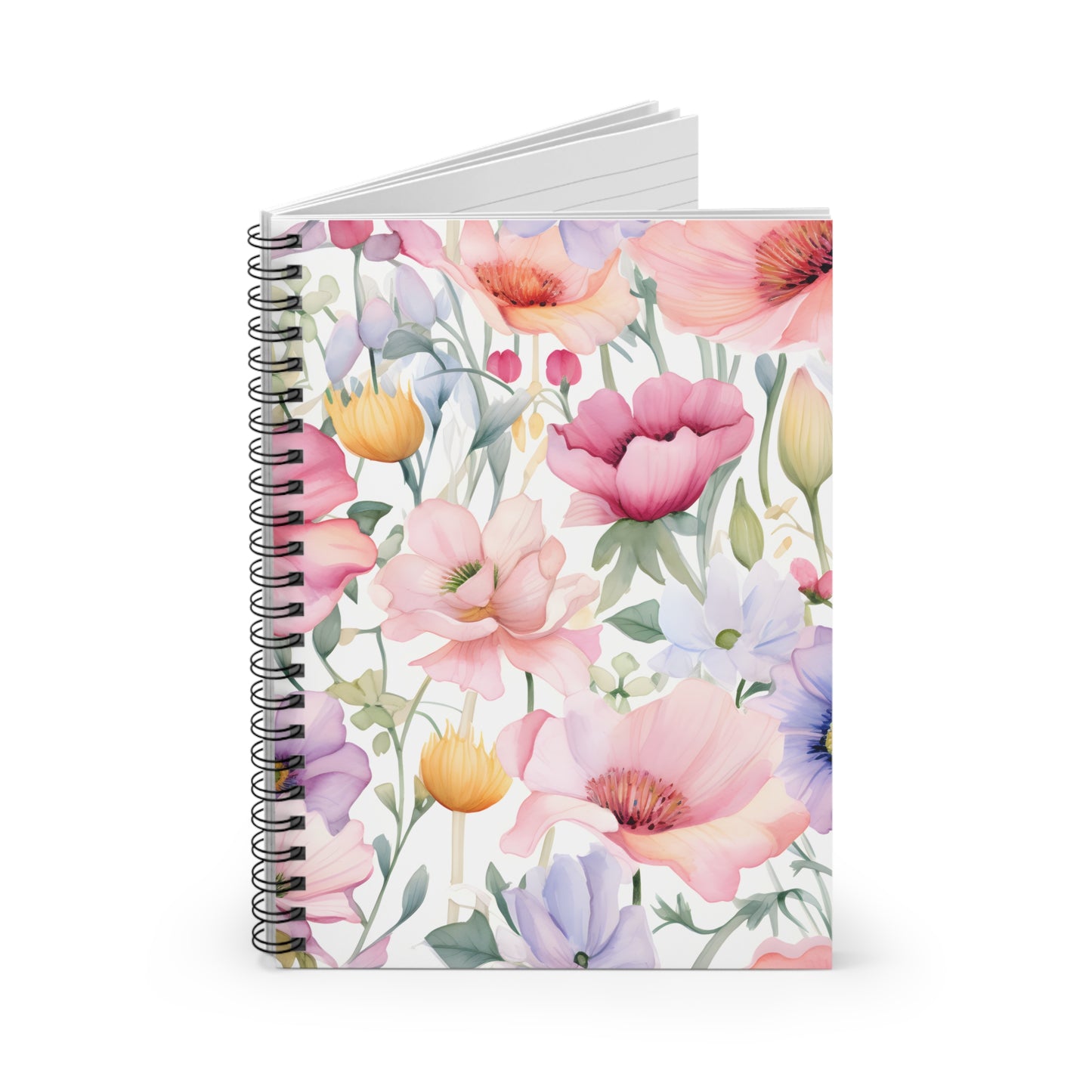 Pastel Blooms Wildflowers Spiral Notebook - Ruled Line (6" x 8")