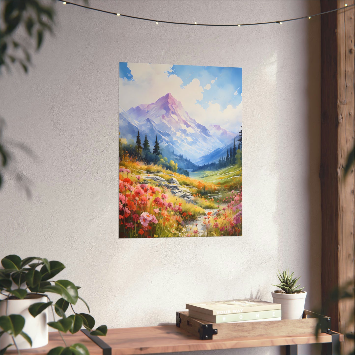 Spring Blossoms Watercolor Painting - Premium Matte Vertical Poster - Available in 3 Sizes