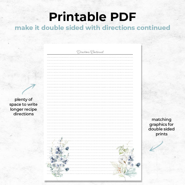printable pdf arctic blooms mini recipe binder