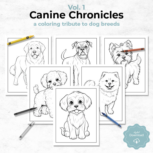 canine dog coloring book available for download