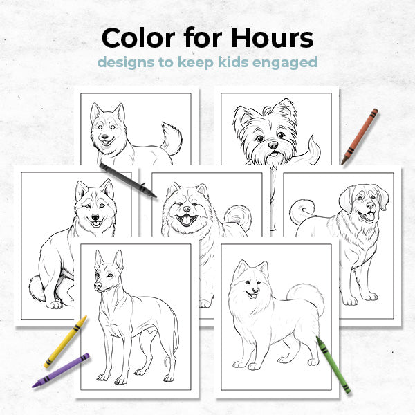 let your kids color for hours with this dog coloring book