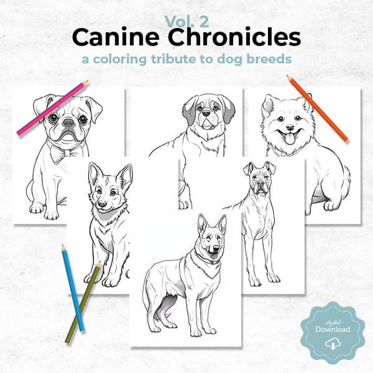 Canine Chronicles: A Coloring Tribute to Dog Breeds Vol. 2