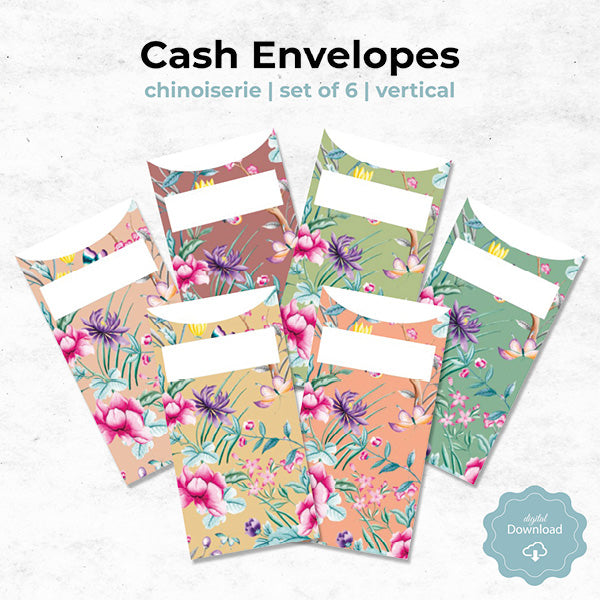 chinoiserie cash envelopes set of 6