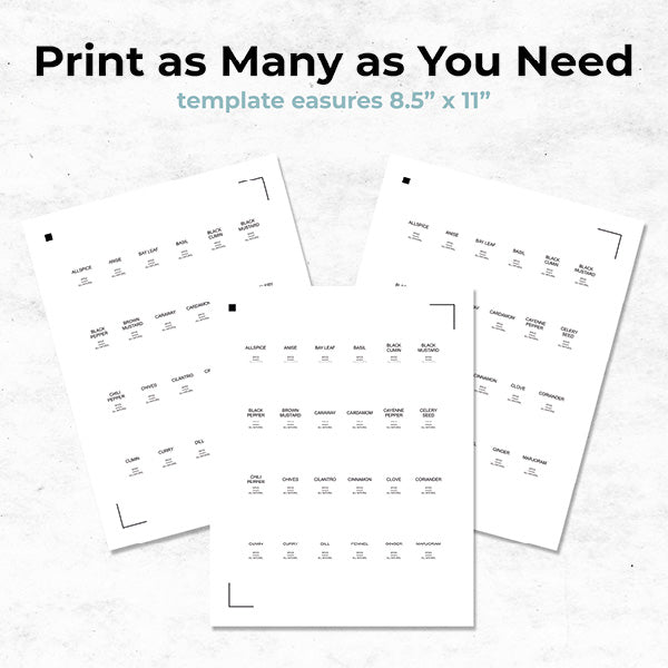 spice label template print as many labels as you need