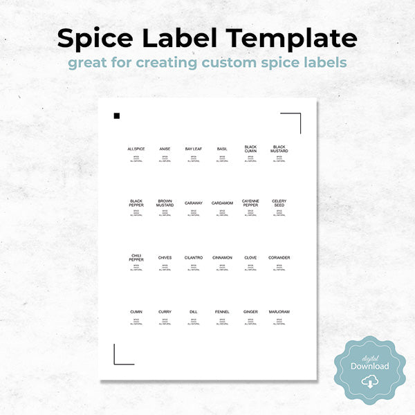 spice label template for silhouette studio