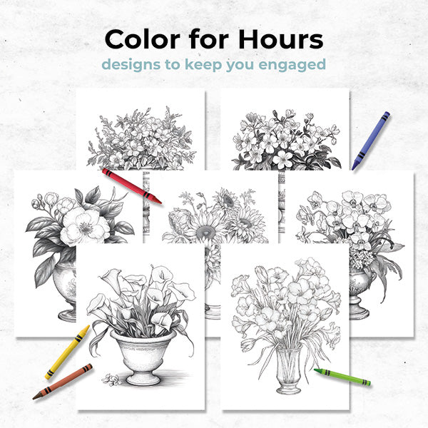 floral impressions vase arrangement coloring book color for hours