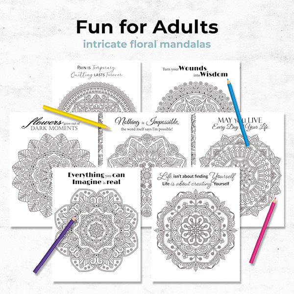 floral mandala adult coloring book fun for adults