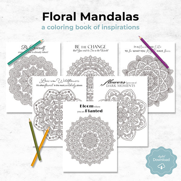 floral mandala adult coloring book