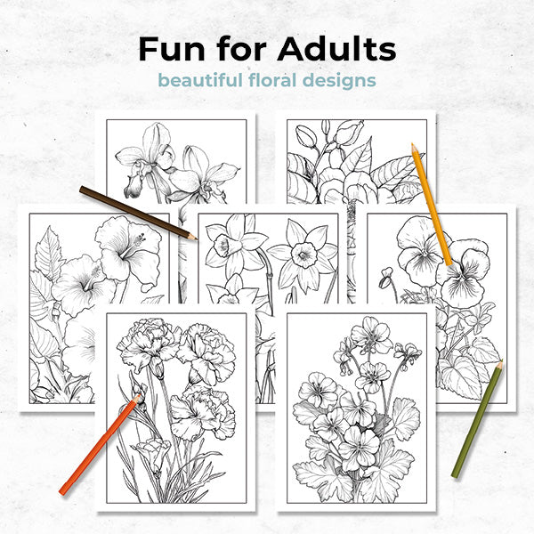 flower odyssey adult coloring book fun for adults