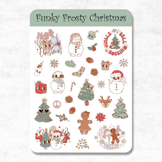 Funky Frosty Christmas Sticker Sheet