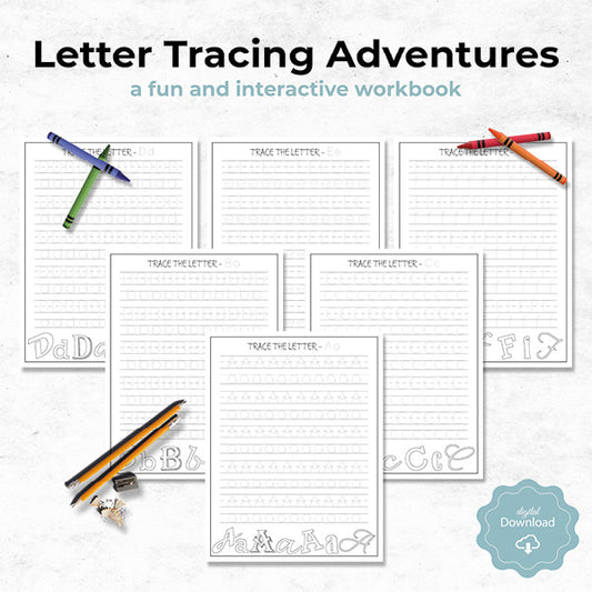 letter tracing adventures kids workbook