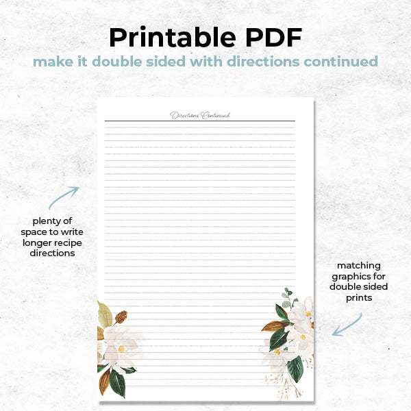 printable pdf print double sided of the magnolia mini recipe binder