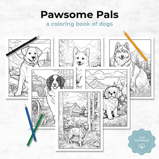 pawsome pals dog coloring book printable