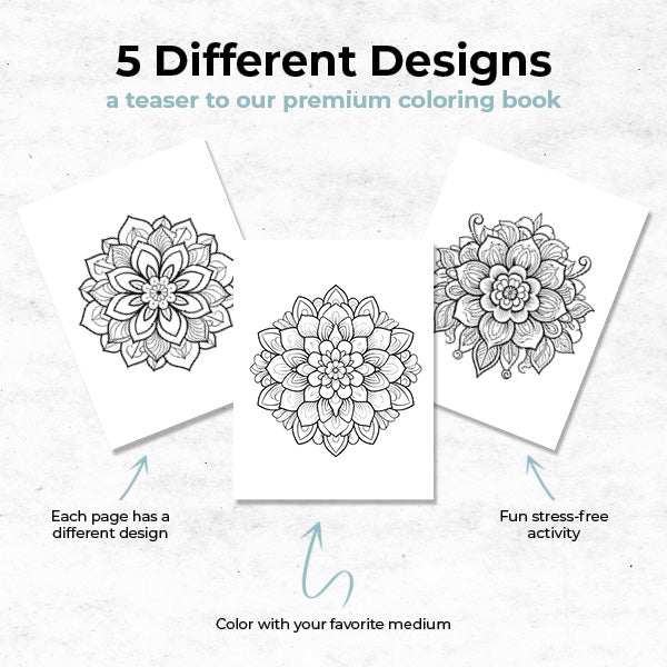 a teaser to our premium coloring book that includes 5 different designs