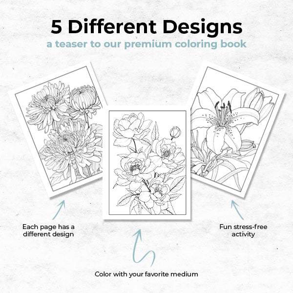 a teaser to our premium coloring book that includes 5 coloring pages