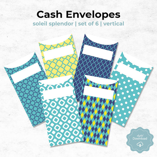 soleil cash envelopes set of 6