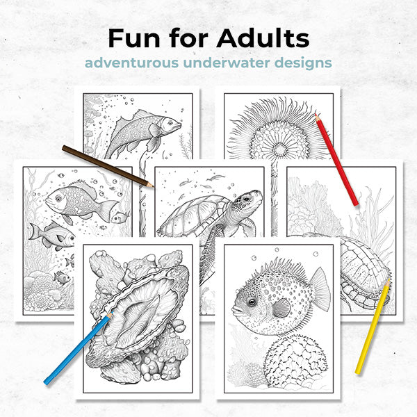 underwater wonders coloring book fun for kids and adults