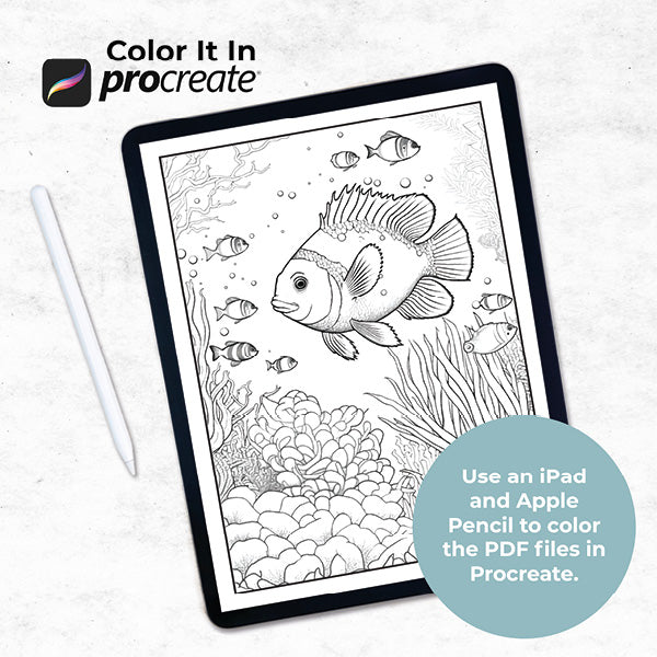 underwater wonders coloring book color it in procreate