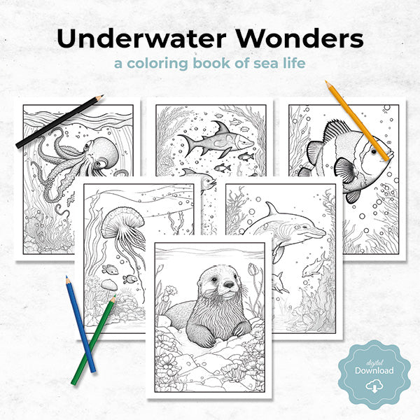 underwater wonders coloring book of sea life printable