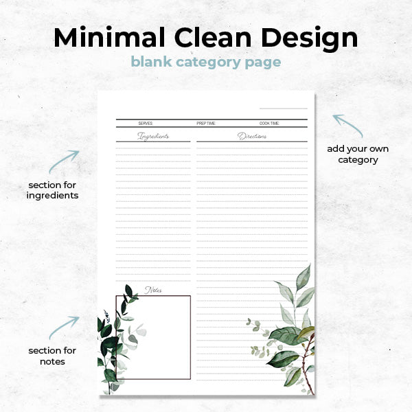 verdant meadows mini recipe binder minimal clean design