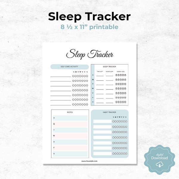 weekly sleep tracker printable